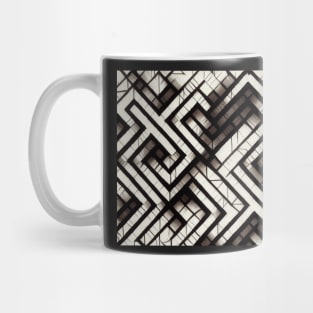 Black and White Maze Optical Illusion - Abstract Pattern Design Mug